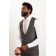 Mens Tailored Fit Charcoal Herringbone Waistcoat