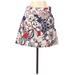 Express Casual A-Line Skirt Mini: Blue Floral Bottoms - Women's Size 2