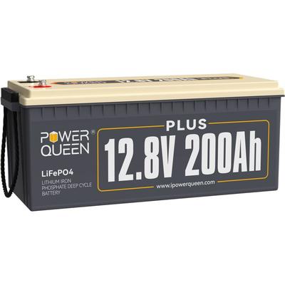 12V 200Ah plus Batterie Lithium Akku LiFePO4, 4000+ Zyklen, integriertes 200A bms, 2560W