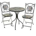 Table jardin ronde 2 chaises fer forgé Roma