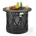 Costway 32 Inch 30000BTU Fire Pit Table with Fire Glasses and PVC Cover