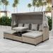 Retractable Canopy 4 Piece Sectional Wicker Patio Sofa Set