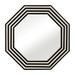 Sagebrook Home Resin 24X24 Octagon Mirror Black/White, Octagon, 24"H, Striped - 24.0" x 1.0" x 24.0"