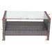 Outdoor patio Furniture Coffee Table with clear tempered glass