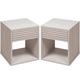 Lot de 2 Table de chevet en bouleau massif blanc