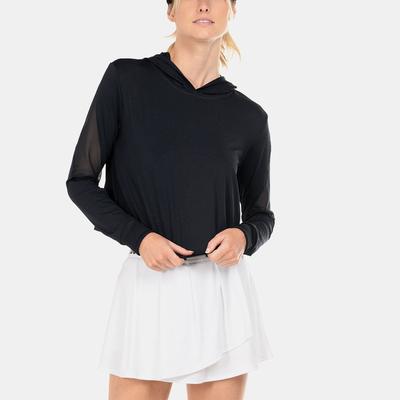 Lucky in Love Cindy Crop Hoodie Women's Tennis Apparel Black