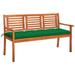 Walmeck 3-Seater Patio Bench with Cushion 59.1 Solid Eucalyptus Wood