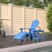 Festnight Patio Adirondack Chair with Footstool & Table HDPE Aqua Blue