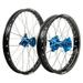 Tusk Impact Complete Front and Rear Wheel 1.60 x 21 / 2.15 x 18 Black Rim/Silver Spoke/Blue Hub For Sherco 125 SC Cross Country 2019