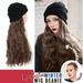 DOPI Long Curly Wig Hat Hooded Wig Winter Cap Caps Casual Women Wig Hats with Hair