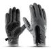 Leather Gloves Touch Screen Cycling Gloves Winter Warm Gloves Sports Gloves Black S