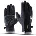 Unisex Touch Screen Cycling Gloves Winter Cold Weather Waterproof Thickness Warm Fleece Inner Zippered Adjustable Full Finger Gloves