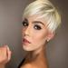 Lakihair Short Blonde Wigs for Women Ombre Platinum Blonde Wigs with Bangs Natural Highlight Pixie Cut Wigs