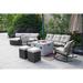 Wade Logan® Anazco 11 Piece Complete Patio Set w/ Cushions Metal in Brown/Gray | 35.03 H x 69.88 W x 30.71 D in | Wayfair