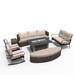 Wade Logan® Anazco 8 Piece Sofa Seating Group Synthetic Wicker/All - Weather Wicker/Wicker/Rattan in Black/Brown | Outdoor Furniture | Wayfair