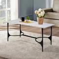 Designe Gallerie Pedestal Coffee Table Wood/Metal in Black/Brown/White | 19 H x 48 W x 27 D in | Wayfair 210405109 New