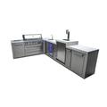 Mont Alpi 6-Burner 90 Degree Corner Island BBQ Grill + 3 Tap Kegerator Refrigerator in Gray/White | 47 H x 94 W x 23 D in | Wayfair MAi805-90KEGBEV