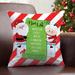 The Holiday Aisle® Grandparent"s Christmas List 17" Throw Pillow w/ 10 Custom Names On Candy Cane Striped Removable Cover | Wayfair