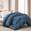Alwyn Home 600 Fill Power All Seasons Down Comforter Down/100% Cotton/Goose Down in Blue | 106 H x 90 W x 1 D in | Wayfair