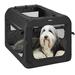 Veehoo Folding Soft Dog Crate, 3-Door, 5 x Heavy-Weight Mesh Screen, 600D Cationic Oxford Fabric Metal in Black | 27 H x 27 W x 40 D in | Wayfair