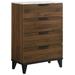 Red Barrel Studio® Christo Walnut 4-drawer Faux Marble Top Chest Wood in Brown | 45.5 H x 31.5 W x 15.75 D in | Wayfair