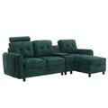 Green Reclining Sectional - Latitude Run® Danske L Shaped Couch Set w/ Storage Chaise Polyester/Upholstery | 37.8 H x 88.98 W x 50 D in | Wayfair