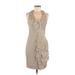 White by Vera Wang Cocktail Dress - Sheath: Tan Dresses - Women's Size 8