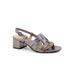 Wide Width Women's Luna Sandal by Trotters in Pewter Metallic (Size 10 1/2 W)