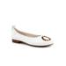 Wide Width Women's Gia Ornament Flat by Trotters in White (Size 7 1/2 W)