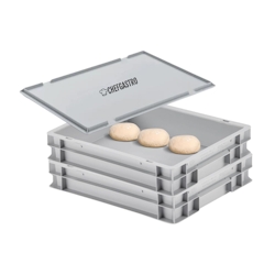 CHEFGASTRO Mega Deal 2x Pizzateigbehälter mit 1x Deckel | HxBxT 8,5x30x40cm | 9 Liter | Stapelbare Pizzaballenbox Pizzaballenbehälter Pizzateigbox Image