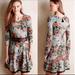 Anthropologie Dresses | Anthropologie Saturday Sunday Floral Long Sleeve Dress Size Medium | Color: Gray/Red | Size: M