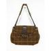 J. Crew Bags | J. Crew 100% Wool Brown Window Pane Check Chain And Leather Trim Shoulder Bag | Color: Brown | Size: Os