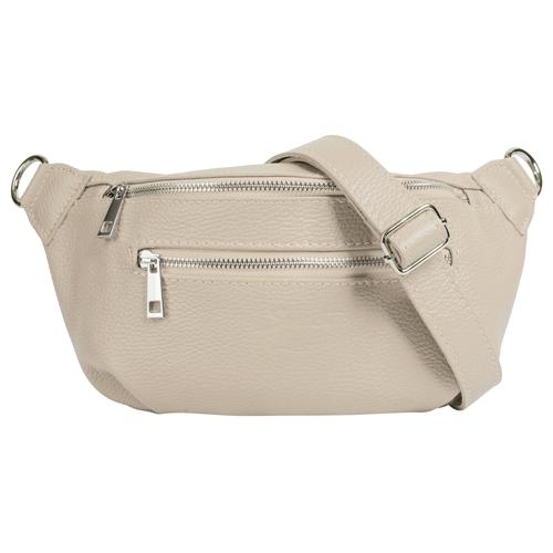 Gürteltasche SAMANTHA LOOK Gr. B/H/T: 27 cm x 16 cm x 5 cm onesize, beige Damen Taschen Gürteltaschen echt Leder, Made in Italy