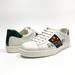 Gucci Shoes | Gucci Web Ace Leather Sneakers Gucci Band Logo -White -Men’s Us 10 -Nib | Color: White | Size: 10