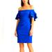 Ralph Lauren Dresses | $185 Ralph Lauren Women's Solid Blue Ruffle Tiered Off-The-Shoulder Dress Size 2 | Color: Blue | Size: 2