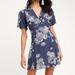 Free People Dresses | Free People Blue Hawaii Washed Blue Floral Print Short Sleeve Mini Dress | Color: Blue/White | Size: S