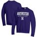 Men's Champion Purple Northwestern Wildcats Athletics Logo Stack Pullover Sweatshirt