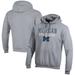 Men's Champion Gray Michigan Wolverines Athletics Logo Stack Pullover Hoodie