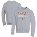 Men's Champion Gray Texas Longhorns Athletics Logo Stack Pullover Sweatshirt