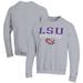 Men's Champion Gray LSU Tigers Athletics Logo Stack Pullover Sweatshirt