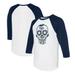 Unisex Tiny Turnip White/Navy Tampa Bay Rays Sugar Skull 3/4-Sleeve Raglan T-Shirt