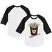 Infant Tiny Turnip White/Black Oakland Athletics Hot Bats Logo Raglan 3/4 Sleeve T-Shirt