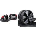 Perfect Fitness Liegestützgriffe Push Up, Fitnessgeräte für Zuhause, Schwarz, 2 Stück & Amonax Bauchroller, bauchtrainer ab roller, bauchmuskeltrainer ab wheel set, mit Rutschfester,