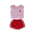 ZHAGHMIN Clothes for 13 Year Old Girls Baby Girls Autumn Strawberry Print Sleeveless Vest Shorts Outfits Set Clothes Sweat Outfits for Girls Clothes for Girls 2T Sunflower Baby Girl Clothes Outfits