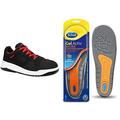 ELTEN Unisex Sicherheitsschuhe Maverick Black Low ESD S3, Schwarz, 46 EU & Scholl GelActiv Einlegesohlen Work für Arbeitsschuhe in 40-46,5 – Für stark beanspruchte Füße – 1 Paar Gelsohlen