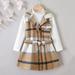 Herrnalise Autumn Plaid Coat New Suit Girls Fashion Casual Children s Suit Two-piece