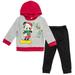 Disney Mickey Mouse Christmas Infant Baby Boys Fleece Pullover Hoodie and Pants Outfit Set Gray / Black 24 Months