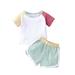 ZHAGHMIN Toddler Outfits Kids Toddler Baby Girls Spring Summer Patchwork Cotton Short Sleeve Tshirt Shorts Sweatshirt Outfits Clothes New Photo Prop Crib Baby Girl Summer Clothes 3-6 Months Clothes