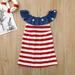 Herrnalise Toddler Kids Baby Independence Day Dress Flag Printing Dress