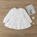 Herrnalise Toddler Girl Fall Dress Ruffles Long Sleeve Vintage Kids Solid Dresses Tops Winter Outfits Casual Clothes